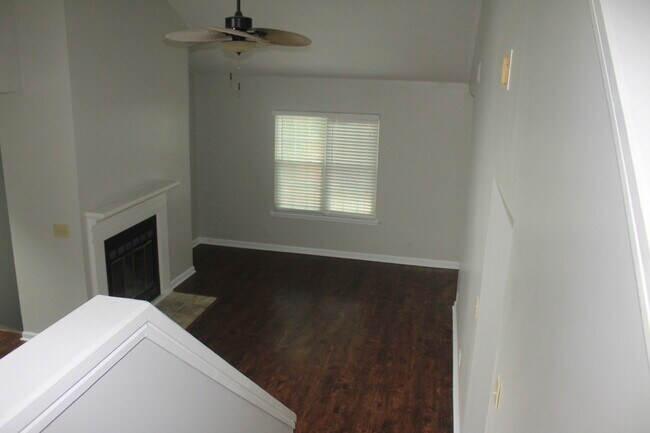 View of Living Area from first level stairs - 1049 Stones Throw Dr NW