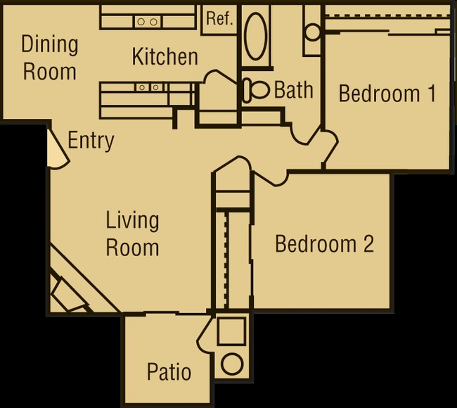 2 Bedroom/1 Bathroom - Heritage Oaks Apartments