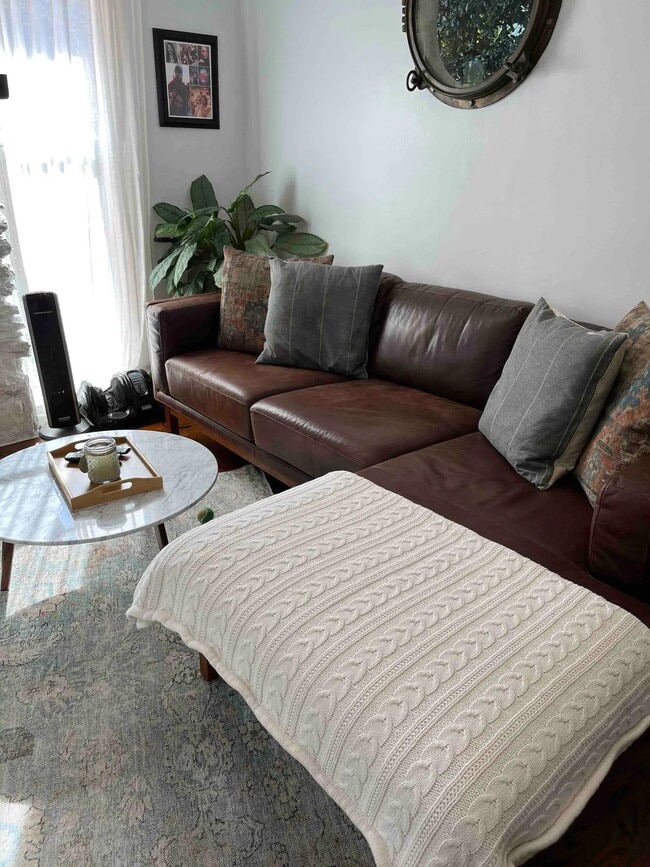 Living room leather couch - 851 Oxford Ave
