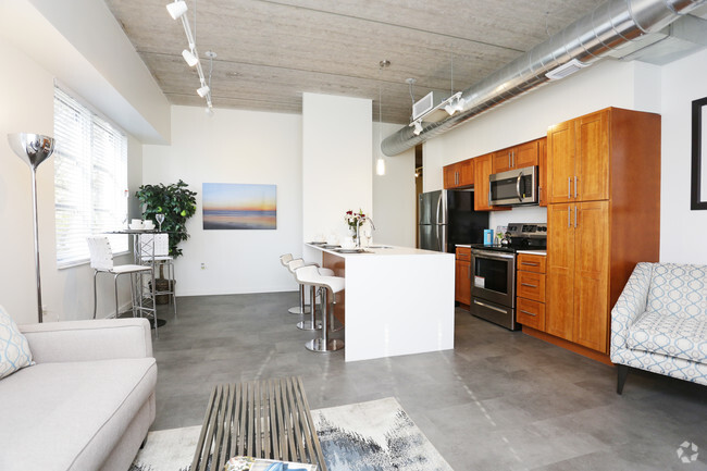 2 BR, 2 BA - living room/kitchen - Trianon Lofts