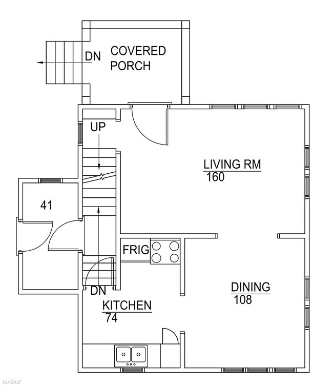 1st floor house lay-out - 1035 N Main St