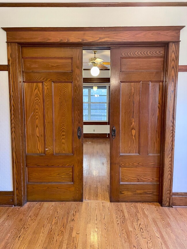 pocket doors between living and dining - 72 Belmont St