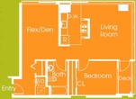 1 Bed 1 Bath - Flex (890 sq ft)