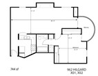 1BR 1BA - FLOOR PLAN B - 962 HILGARD