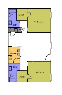 2BR/2BA - The Oaks