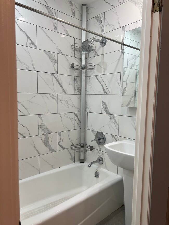 Renovated Bathroom with Tile - 764 Washington Ave