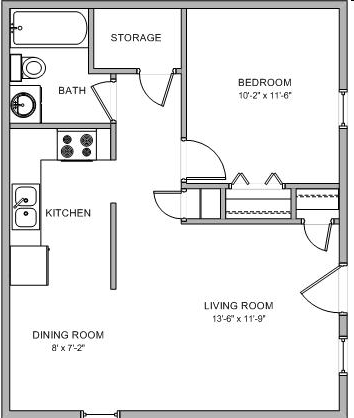 1BR/1BA - Hamilton Court