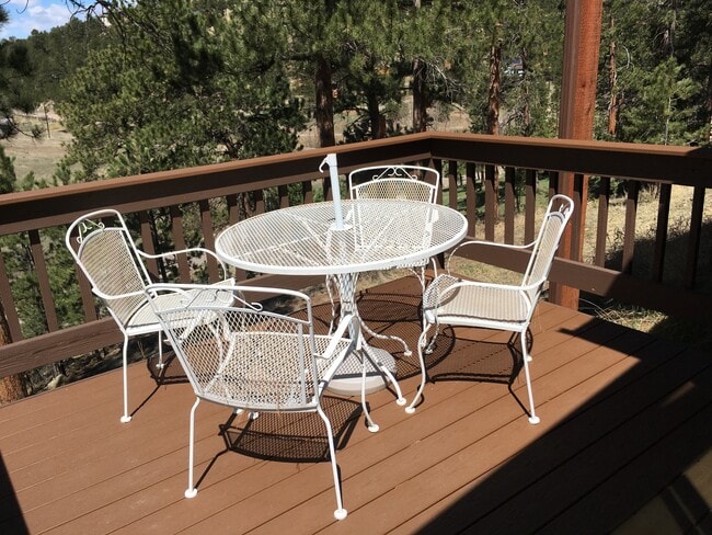 Patio furniture included on deck W unit - 7652 Gartner Rd