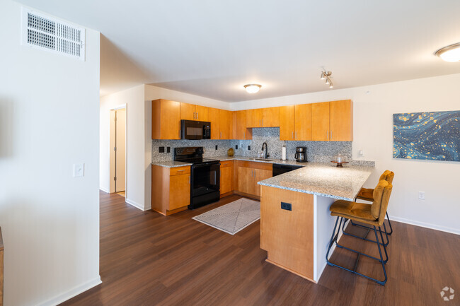 2BD, 2BA - 960SF - Kitchen A - Carr Apartments