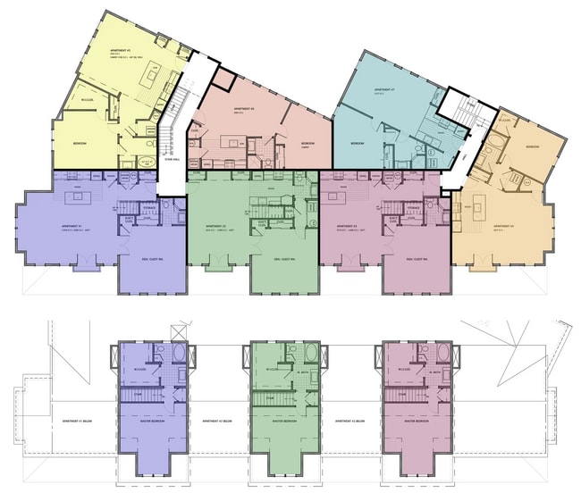 Unit #5 is shown in yellow - 7 Buttonwood Dr