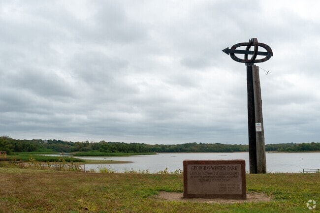 The statue greets visitors to George C. Winter Park located in Fenton.