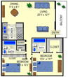 2x2 - Two Bedroom, Two Bath