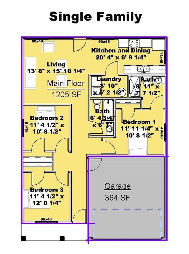 Interior Photo - 3 bedroom single story townhome for rent.