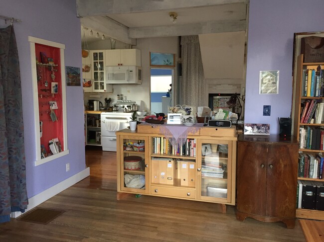 From the living room looking towards the kitchen (on left) and dining area (on right) - 4223 Bagley Ave N