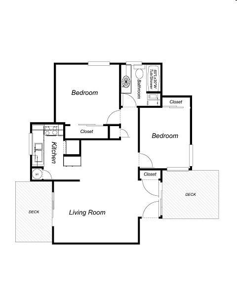 2HAB/1BA - Cormorant Court Apartments