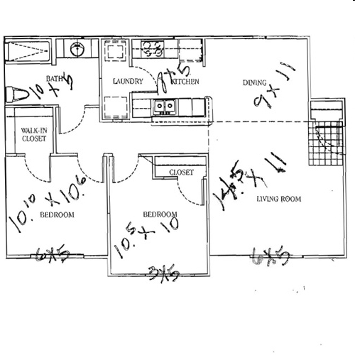 2BR/1BA - Laurel Point Senior Apartments