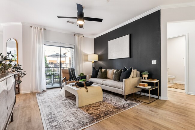 Spacious Living Room w/ Ceiling Fan - Evergreen at Sterling Ridge