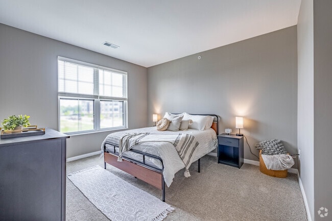 2BR, 2BA - 1,014SF - Primary Bedroom - Liberty Flats