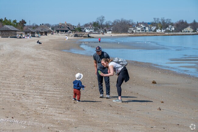 Locals have access to a beautiful beach at the Greenwich Point Park.