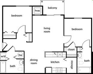 2BR/2BA - York Commons