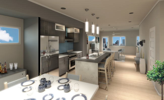 Dining Room Rendering - Highland Sky Lofts