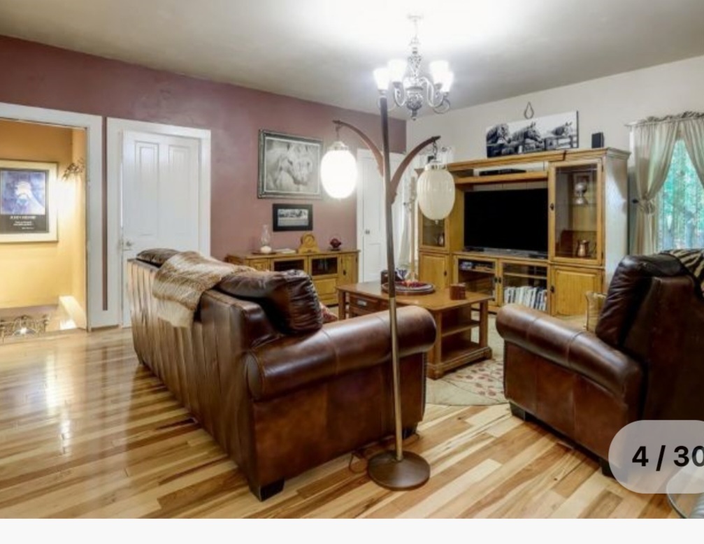 Leather furniture , reclining chair , 3-d TV hickory floors - N8777 Highview Rd