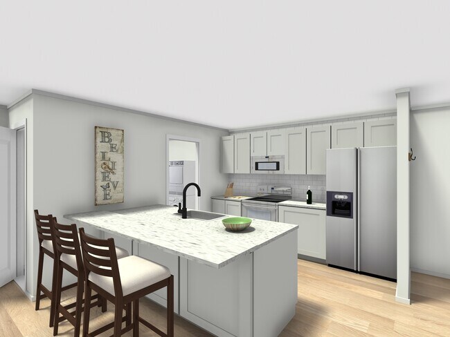 Representación de las cocinas de nuestras nuevas casas adosadas. - Westwood Meadows