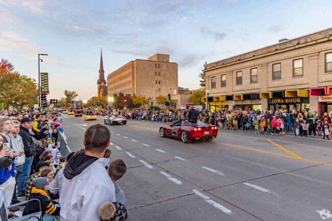 The University of Iowa's homecoming parade draws hundreds of locals every year.