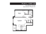 1 Bed 1 Bath Plan 5