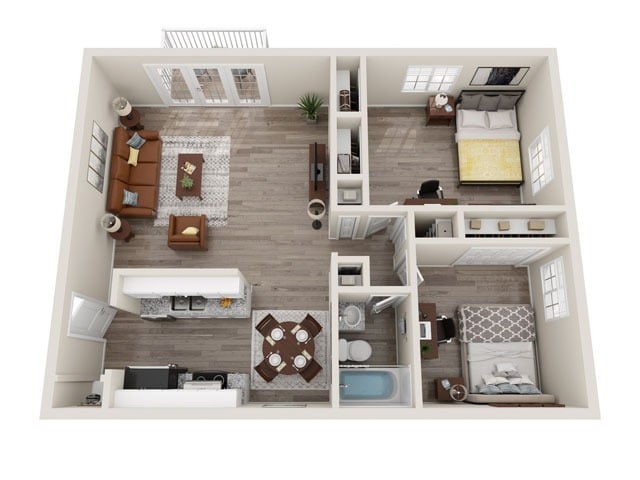 University Oaks – B1P Floor Plan (Renovated)