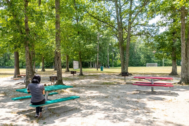Plenty of picnic tables under the shade at Peter Volpa Memorial Park.