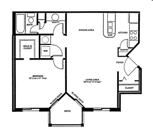 1BR/1BA - The Courtyard Apartments