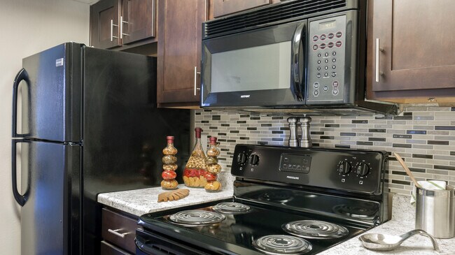 Stylish Kitchen with Modern Appliances in Carrollton Apartments - Greentree