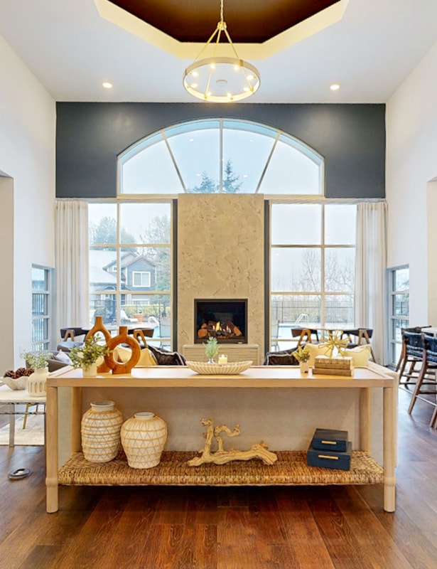 Clubhouse with pool view - Cascade Summit Apartment Homes