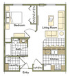 1 Bed 1 Bath Apartment 