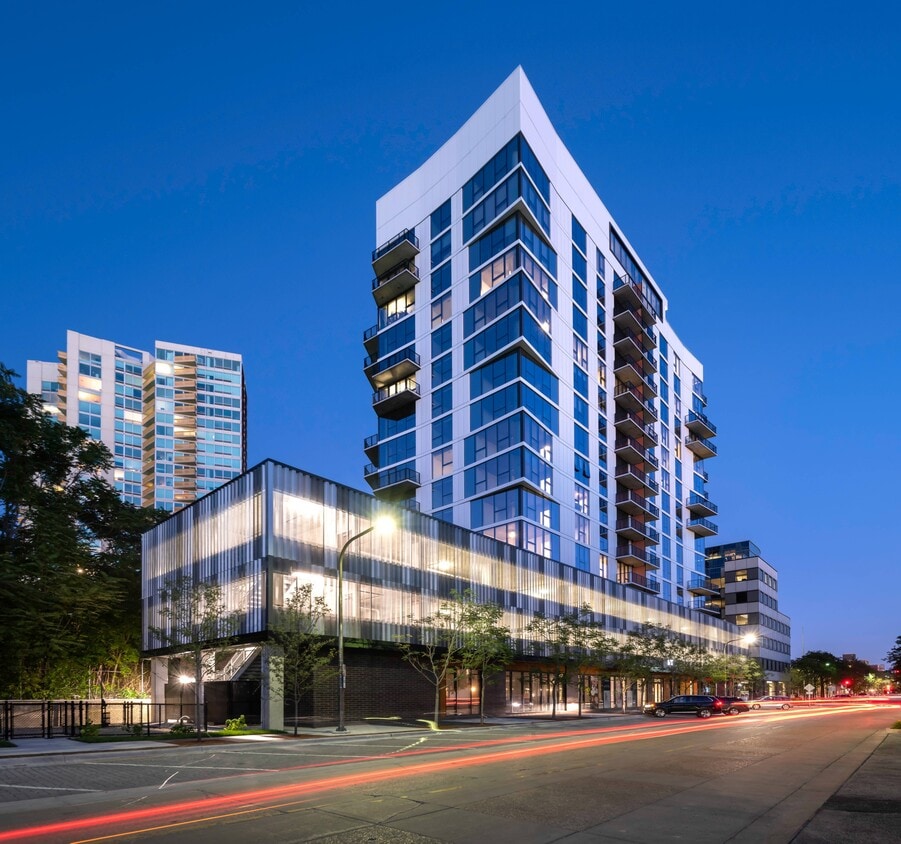 1 Exterior Street View of Apartment - Avidor Evanston 55+ Active Adult Apartment Homes