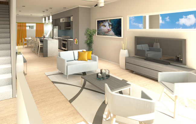 Living Room Rendering - Highland Sky Lofts