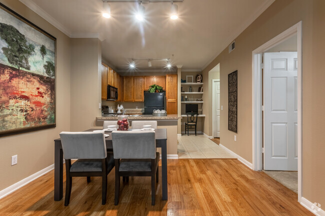 Dining Room, Kitchen, and Built-In Desk - The Lodge at Spring Shadows