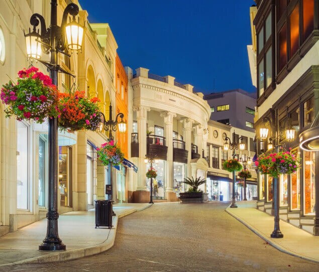 Shopping along Rodeo Drive in Beverly Hills