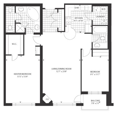 2 chambres/2,5 salles de bain - Alvear Palace Condominium
