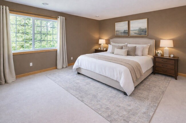 Large primary bedroom with walk in closet and bathroom. - 1102 Bergmann Dr