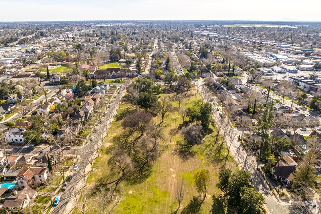 An aerial view of green space in South Sacramento.