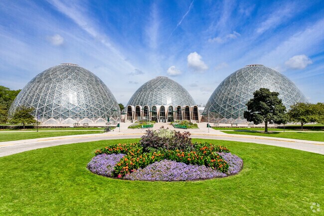 The Mitchell Park Domes offer different garden styles.