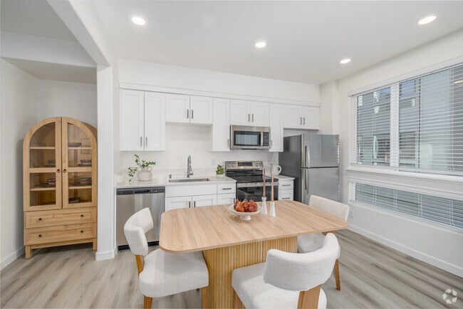 Studio - 461SF - Kitchen - T20 Lofts - With Private Garages