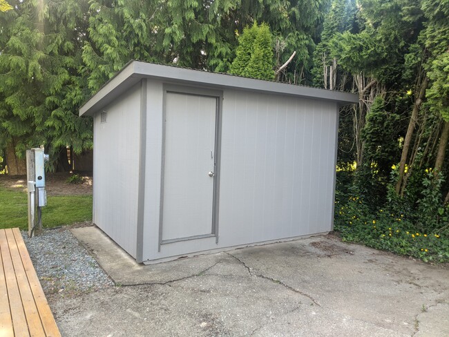 Large lockable storage shed with washer and dryer hookups. - 13125 Pulver Rd. Unit B