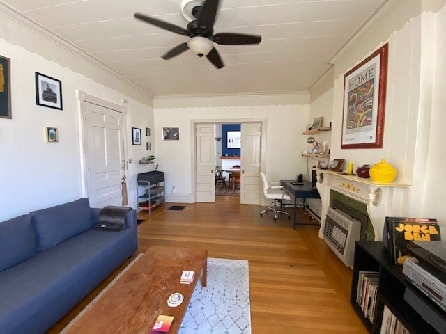 Living Room - view to Dining Room Through Pocket Doors - 113 S Lake Ave