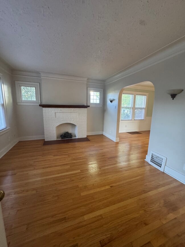Living room and decorative fireplace - 166 Jewell St