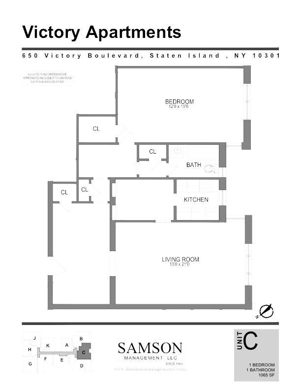 1HAB/1BA - Victory Apartments