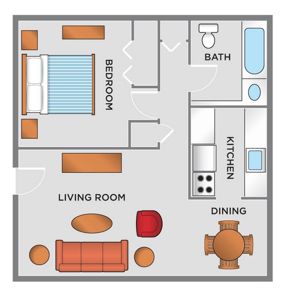 1HAB/1BA - Lansing Gardens Apartments