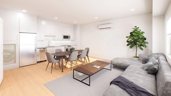 living room with hard surface flooring - Deerwood